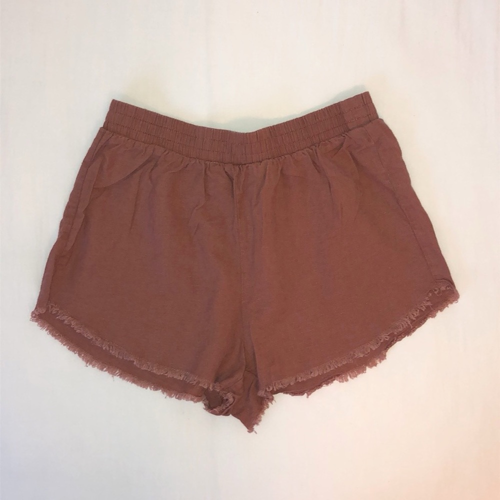 Mauve Frayed Shorts